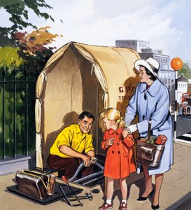 Homem de reparos de telefone de English School
