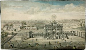 Templo em honra da paz de Aix la Chapelle 1749 de English School