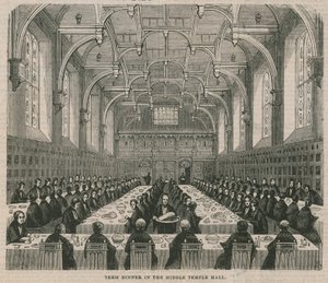 Jantar a termo no Middle Temple Hall de English School