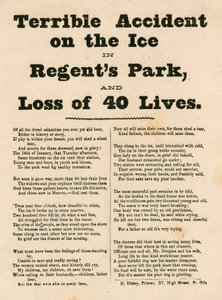 Acidente terrível no gelo no Regents Park, em Londres de English School