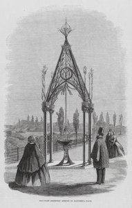Fonte de Teulon, Battersea Park, Londres, Inglaterra (gravura) de English School