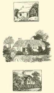 Cabanas de colmo (xilogravura) de English School
