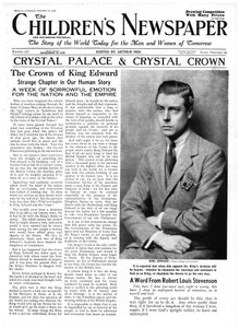 The Abdication Crisis, primeira página do &39;The Children&39;s Newspaper&39;, dezembro de 1936 (papel de jornal)