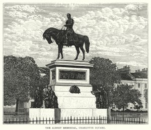 O Albert Memorial, Praça Charlotte (gravura) de English School