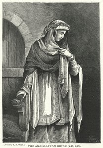 The Anglo-Saxon Bride, AD 895 (gravura) de English School