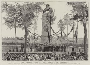 O Aniversário da Batalha de Waterloo (gravura) de English School