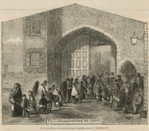 O arcebispo de Canterburys Dole no Palácio de Lambeth no dia de Natal de English School