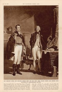 O Exército e a Marinha: Uma Entrevista entre Arthur Wellesley (1769-1852) Duque de Wellington e Lorde Horatio Nelson (1758-1805) do The London Illustrated News, 12 de julho de 1941 de English School