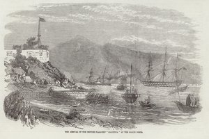 A chegada do navio de bandeira britânica Calcutá nos fortes de Bogue de English School