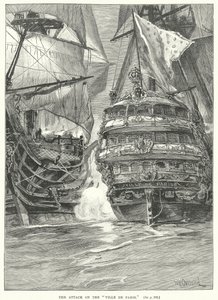 O ataque à "Ville de Paris" (gravura) de English School