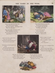 The Babes In The Wood (gravura colorida) de English School