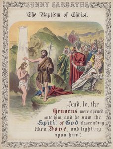 O Batismo de Cristo (gravura colorida) de English School