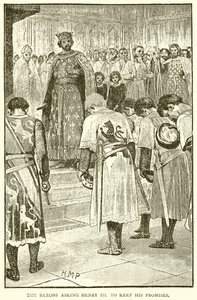 Os barões pedindo Henry III para manter suas promessas de English School