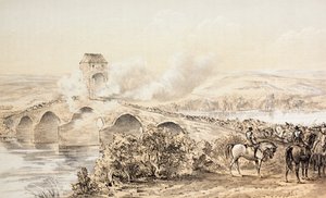 A Batalha de Bothwell Bridge, 22 de junho de 1679, de "The Scots Worthies Segundo a Segunda Edição de Howie, 1781", de John Howie (1735-93), publicada em 1879 de English School