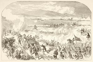A Batalha de Malvern Hill (litografia) de English School