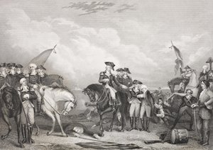 A Batalha de Trenton, 26 de dezembro de 1776, da &39;Galeria de Retratos Históricos&39;, publicada em 1880 de English School