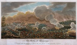 A Batalha de Waterloo, 1815, 1817 (aquatinta) de English School