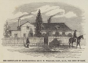 Local de nascimento do Major-General Sir F W Williams, Baronete, KCB, o Herói de Kars (gravura) de English School