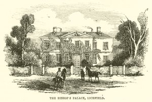 O Palácio do Bispo, Lichfield (gravura) de English School