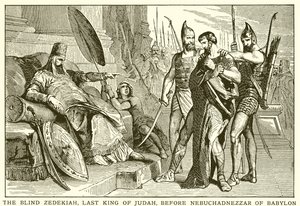 O cego Zedequias, último rei de Judá, antes de Nabucodonosor da Babilônia de English School