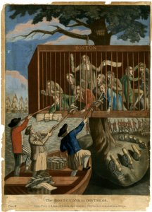 Os Bostonianos em perigo, 1774 de English School