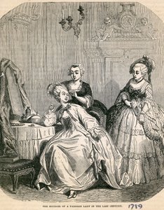 O Boudoir de uma dama parisiense no século passado, 1789 de English School
