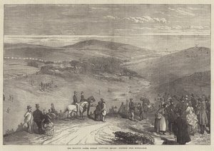 The Brighton Easter Monday Volunteer Review, Struggle near Rottingdean (gravura) de English School