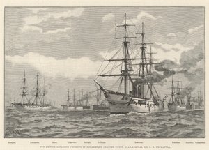Cruzeiro da Esquadrilha Britânica no Canal de Moçambique sob o Contra-Almirante Sir E R Fremantle (gravura) de English School