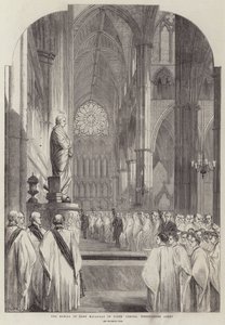 O Enterro de Lord Macaulay no Canto dos Poetas, Abadia de Westminster (gravura) de English School