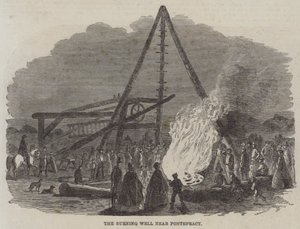 O Poço Ardente perto de Pontefract (gravura) de English School