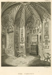 O gabinete em Strawberry Hill, Twickenham, Londres de English School