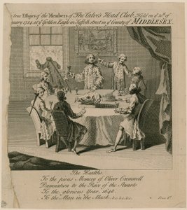 The Calves Head Club, realizado em 30 de janeiro de 1734 na Golden Eagle na Suffolk Street de English School