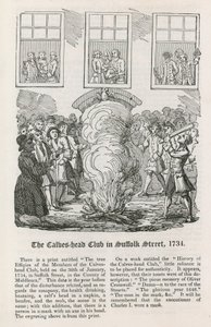 O clube principal dos bezerros na rua de Suffolk, 1734 de English School