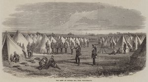 Acampamento em Stokes Bay, perto de Portsmouth (gravura) de English School