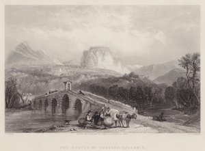 O Castelo de Cassano, Calábria (gravura) de English School