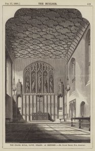 The Chapel Royal, Savoy, Strand, como restaurado, Sr. Sydney Smirke, RA, Architect (gravura) de English School