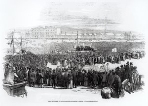 A reunião cartista sobre Kennington Common, abril de 1848 de English School