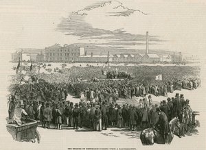 A reunião cartista sobre Kennington Common em 1848 de English School