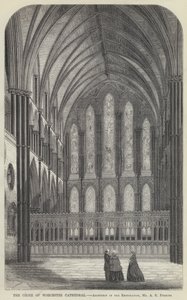 O Coro da Catedral de Worcester (gravura) de English School