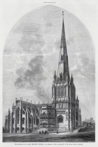 A Igreja de Santa Maria Redcliff, Bristol (gravura) de English School