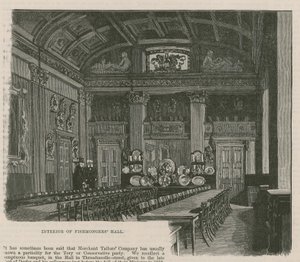 As Guildas da Cidade: A Companhia de Peixarias: Interior do Fishmongers Hall de English School