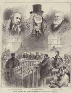 The City of Glasgow Bank Failure, the Prisoners at the Central Police Court, Glasgow (gravura) de English School