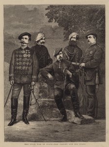 A Guerra Civil em Espanha, Don Carlos e o seu Pessoal (gravura) de English School