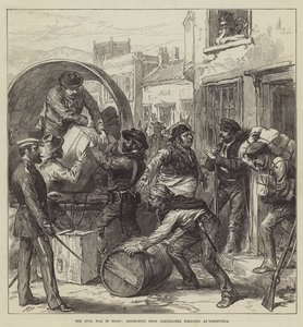A Guerra Civil em Espanha, Insurgentes de Carthagena forrageando em Torrevieja (gravura) de English School