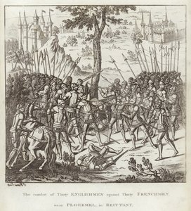 O Combate de trinta ingleses contra trinta franceses, perto de Ploermel, na Bretanha de English School