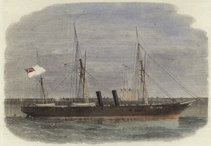 O navio de parafuso Confederacy Rappahannock deitado no cais de Calais de English School