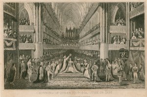 A Coroação da Rainha Vitória na Abadia de Westminster, 28 de junho de 1838 de English School