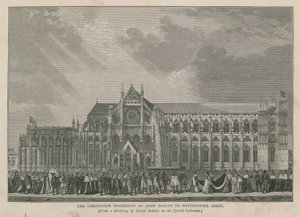 A procissão de coroação de Ana Bolena à Abadia de Westminster de English School