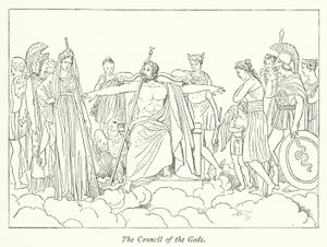 O Concílio dos Deuses (litho) de English School