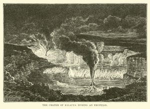 A cratera do Kilauea durante uma erupção de English School